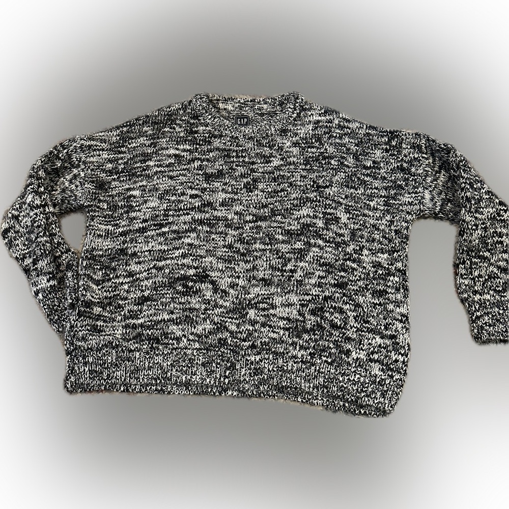 Women’s  Heathered  gray   (Black and white) large sweater